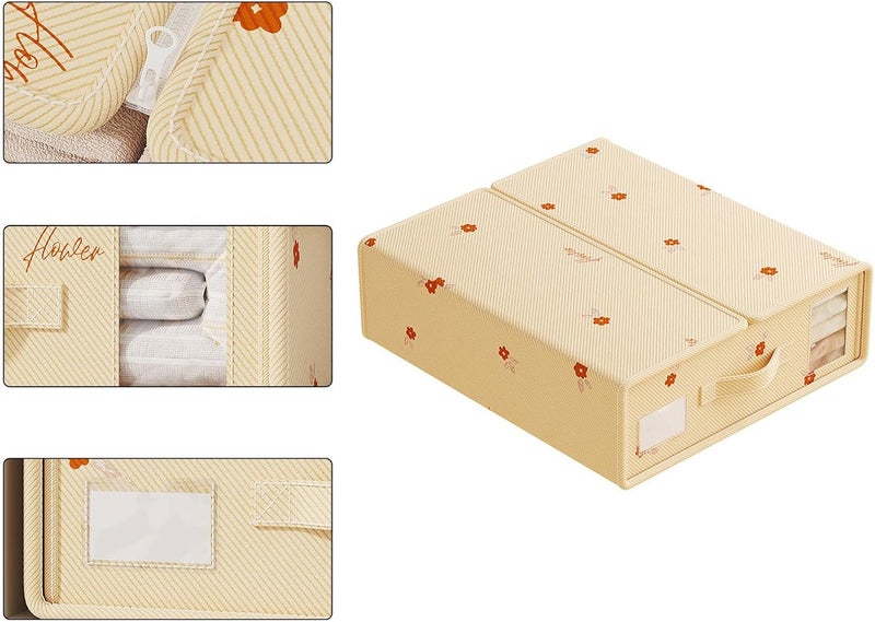 Ventilated Storage Organizers with Transparent Window Ideal for Linens, Blankets & Household Item Management Pliable Bedding Box Space Saving Pliable Planner Bedroom Closet Container Home Organization - Image 5