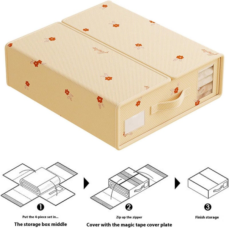 Ventilated Storage Organizers with Transparent Window Ideal for Linens, Blankets & Household Item Management Pliable Bedding Box Space Saving Pliable Planner Bedroom Closet Container Home Organization - Image 4