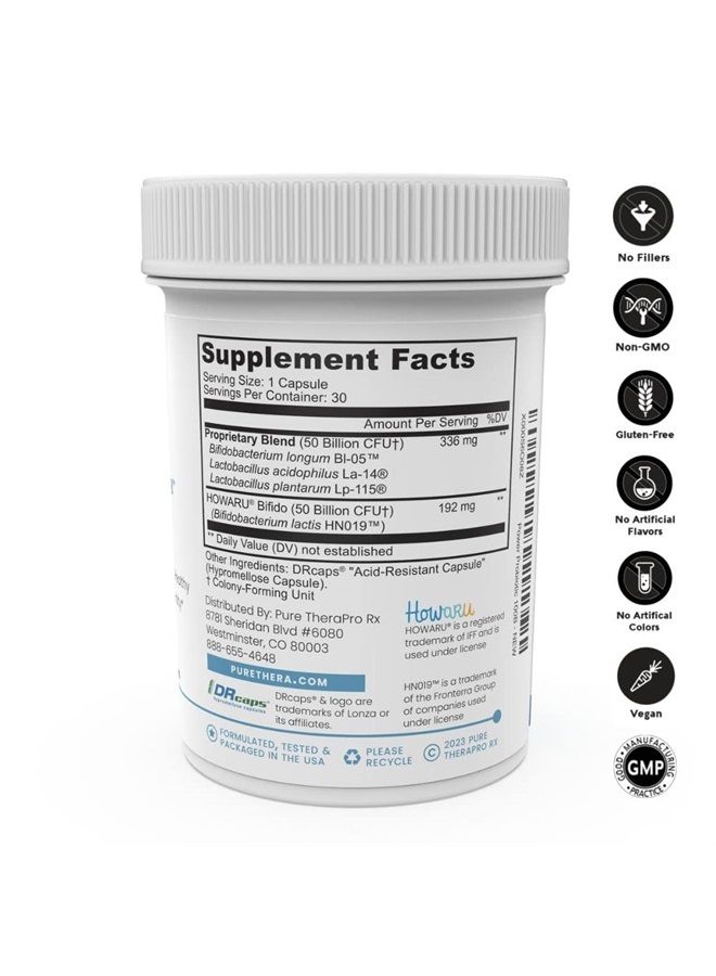 Pure TheraPro Rx Power Probiotic 100B | 30 Acid Resistant Capsules - 1 Month Supply | 4 Proven Strains 100 Billion CFU | Flora Balance & Digestiion | NO Refrigeration Required | Non-GMO | Zero Fillers - Image 3