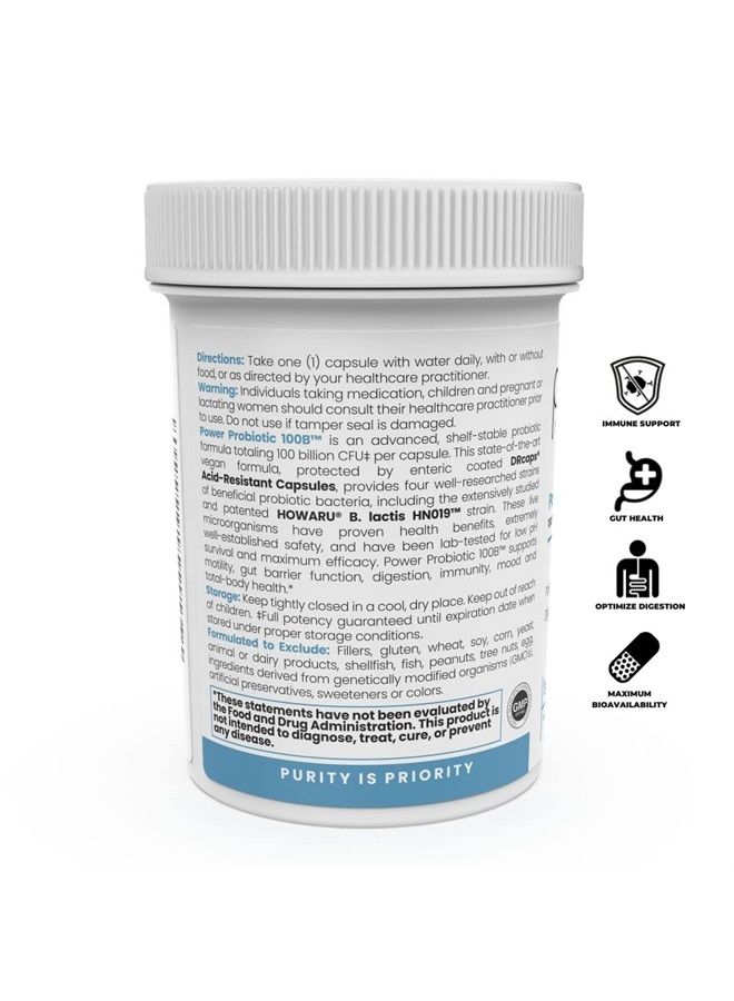 Pure TheraPro Rx Power Probiotic 100B | 30 Acid Resistant Capsules - 1 Month Supply | 4 Proven Strains 100 Billion CFU | Flora Balance & Digestiion | NO Refrigeration Required | Non-GMO | Zero Fillers - Image 4