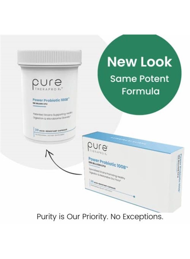 Pure TheraPro Rx Power Probiotic 100B | 30 Acid Resistant Capsules - 1 Month Supply | 4 Proven Strains 100 Billion CFU | Flora Balance & Digestiion | NO Refrigeration Required | Non-GMO | Zero Fillers - Image 2
