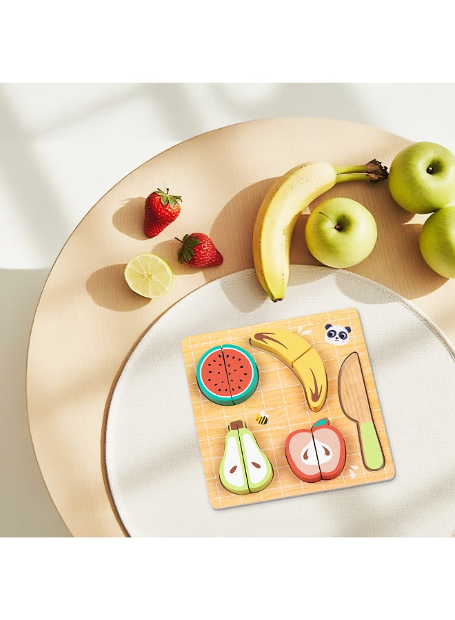 COGNIKIDS Cutting Food Toy for Toddlers – Pretend Play Kitchen Set with Velcro Fruits, Vegetables & Safe Knife | Montessori Learning Toy for Kids 18+ Months - Image 5