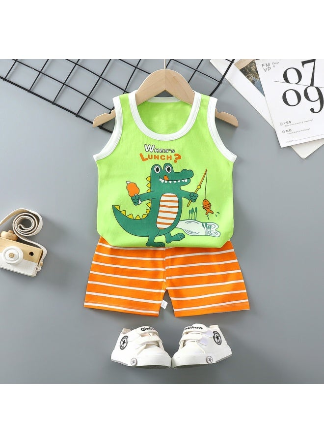 Children's Vest Suit Cotton Summer Boys Girls Shorts Summer Clothes Baby Clothing Children's Clothing