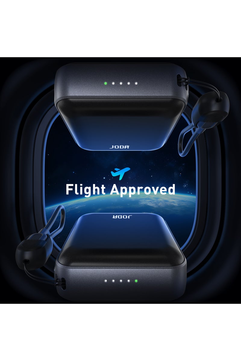 جودا شاحن متنقل JODA Metix 18 بسعة 18000 مللي أمبير - شحن سريع بقوة 22.5 واط مع كابل USB-C مدمج ، ومعتمد للاستخدام في الطائرات - لون أسود - Image 2