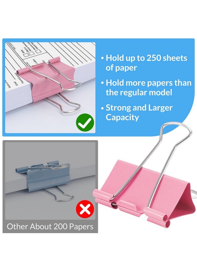 OWLKELA 2 Inch 40 Pack Extra Large Binder Clips, Assorted Colors, Colored Jumbo Paper Clips, Big Paper Clamps, Binder Clips Large Size For Home, School And Office Supplies - Image 3
