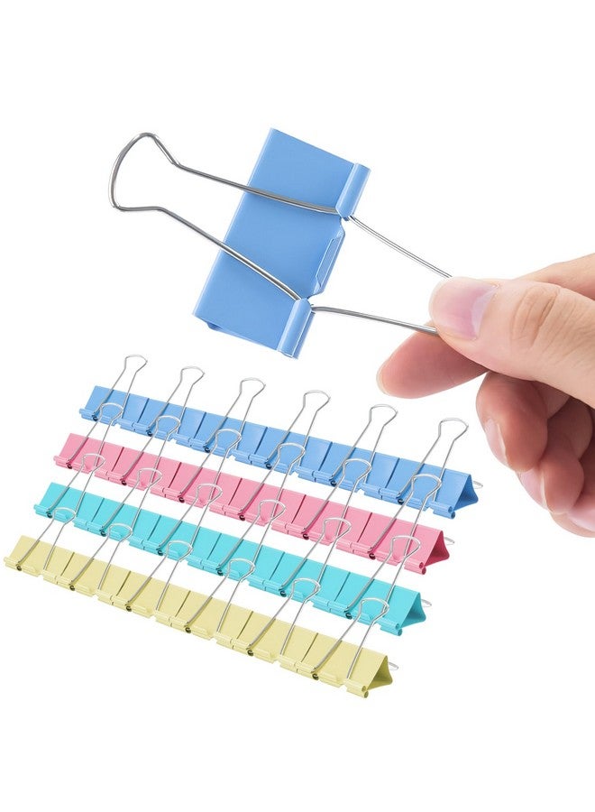 OWLKELA 2 Inch 40 Pack Extra Large Binder Clips, Assorted Colors, Colored Jumbo Paper Clips, Big Paper Clamps, Binder Clips Large Size For Home, School And Office Supplies - Image 1