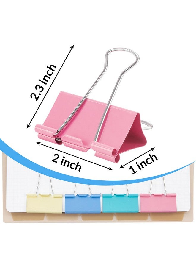 OWLKELA 2 Inch 40 Pack Extra Large Binder Clips, Assorted Colors, Colored Jumbo Paper Clips, Big Paper Clamps, Binder Clips Large Size For Home, School And Office Supplies - Image 2