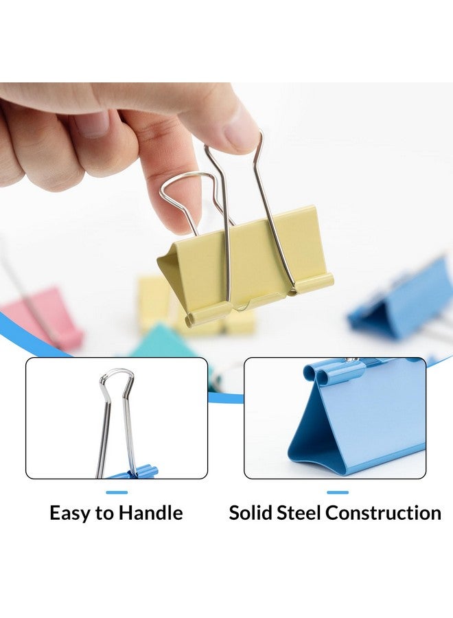 OWLKELA 2 Inch 40 Pack Extra Large Binder Clips, Assorted Colors, Colored Jumbo Paper Clips, Big Paper Clamps, Binder Clips Large Size For Home, School And Office Supplies - Image 4