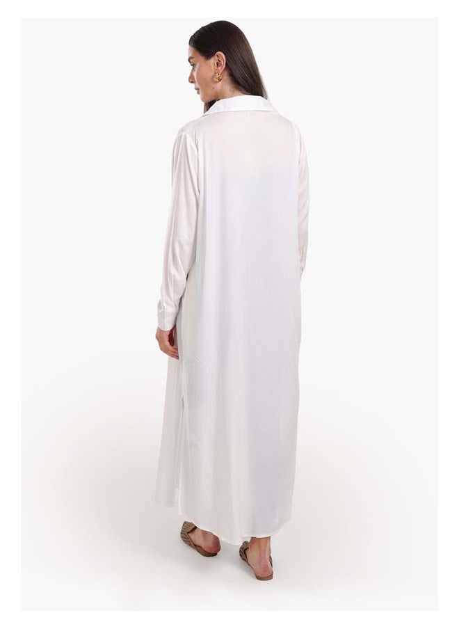 Clue V-Collared Neck Shirt Dress  - Image 3