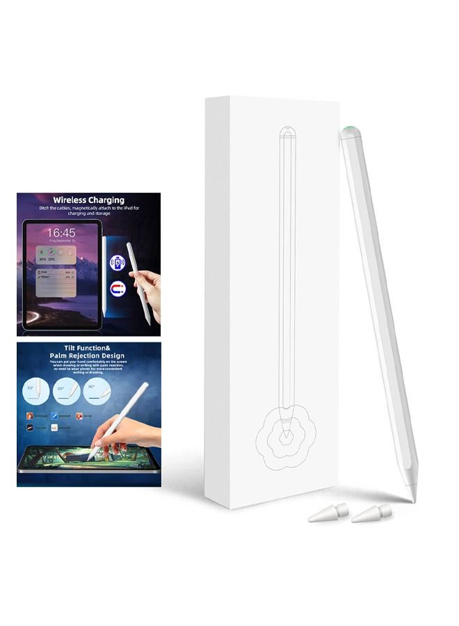 Stylus Pen for iPad Magnetic Adsorption Charging Pencil Compatible for Apple ipad Pro/Air/mini for a special purpose Magnetic wireless charging iPad Apple exclusive White  - Image 4