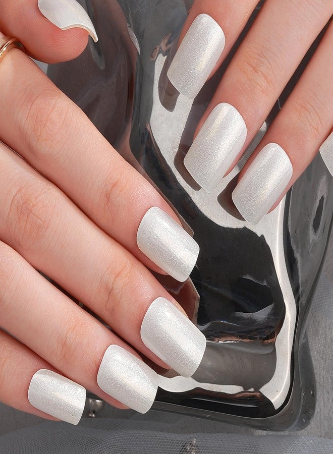 TailaiMei Semi Cured Gel Nail Strips - 20 Pcs Gel Nail Stickers, UV Light Required | Real Polish Salon Quality & Easy to Use (Pearlescent White200) - Image 3