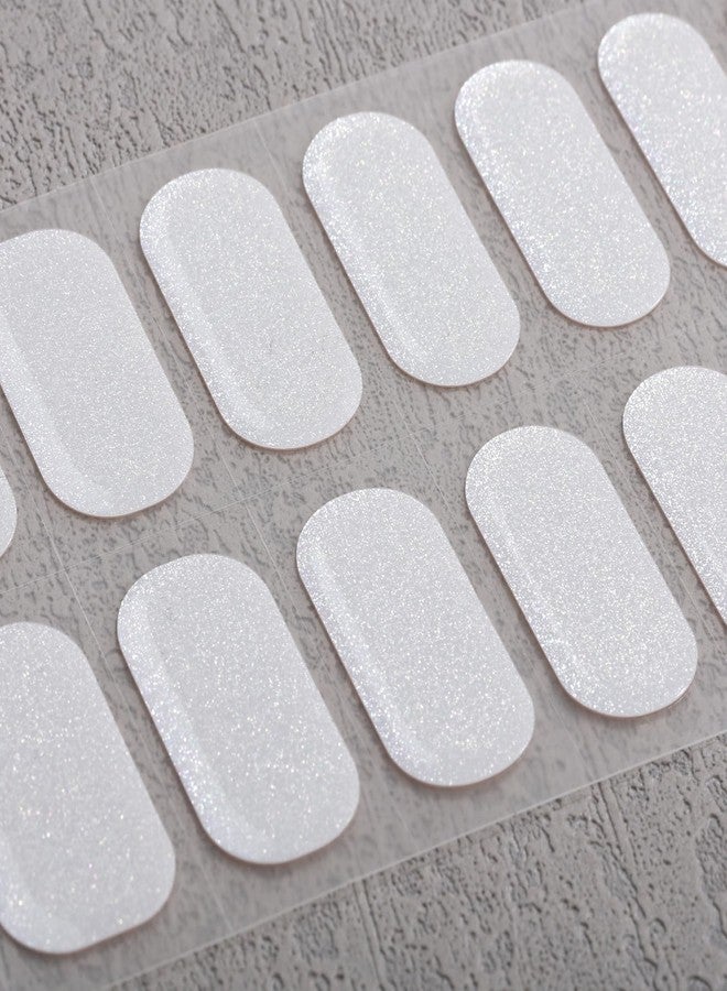 TailaiMei Semi Cured Gel Nail Strips - 20 Pcs Gel Nail Stickers, UV Light Required | Real Polish Salon Quality & Easy to Use (Pearlescent White200) - Image 4