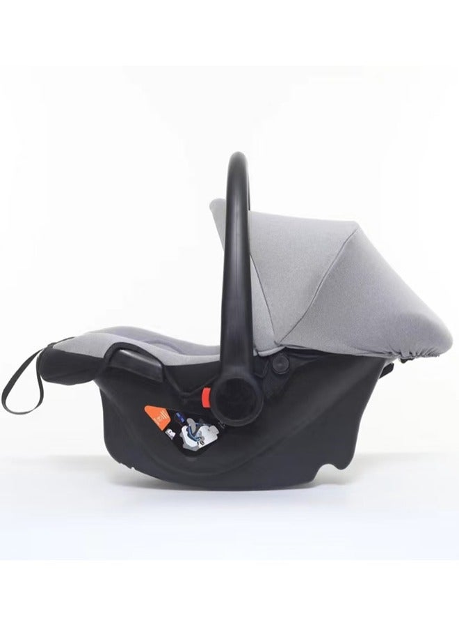 3-In-1 Multi Purpose Baby Carry Cot, Car Seat And Rocker With Handle, Canopy, Adjustable Handle, 3 Point Safety Belt, 0 To 15 Months, Grey