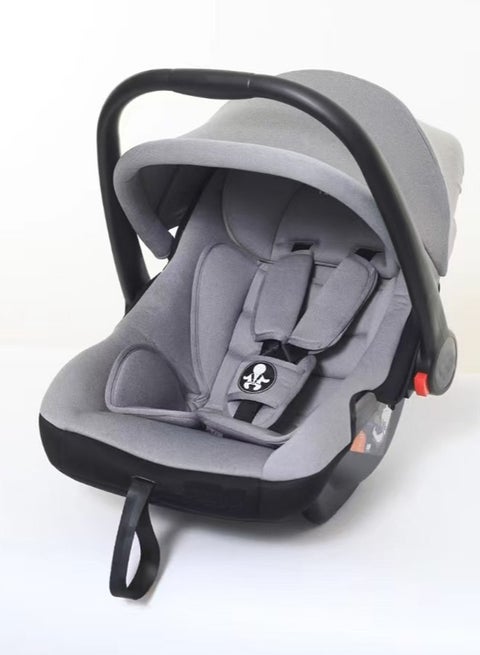 3-In-1 Multi Purpose Baby Carry Cot, Car Seat And Rocker With Handle, Canopy, Adjustable Handle, 3 Point Safety Belt, 0 To 15 Months, Grey