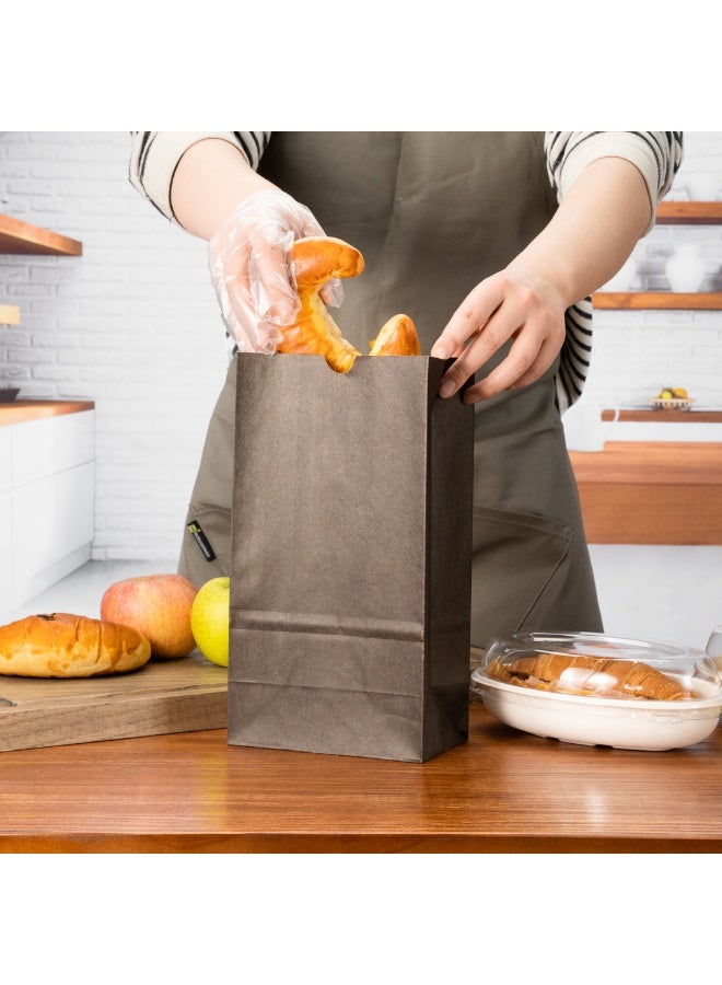 Restaurantware أكياس ورقية من باج تي 6 رطل، 100 كيس غداء قابل للتصرف - متوسط، للغداء، السندويشات، والوجبات الخفيفة، أكياس ورقية كرافت سوداء، للتسوق، هدايا الحفلات، أو الهدايا - Image 3