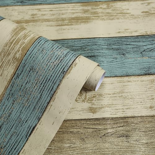 HOMEMATES Self-Adhesive Wallpaper Waterproof Old Furniture Vinyl Stickers Wooden Door Wardrobe Desktop PVC Wall Papers 45 X 304 CM- (Wooden Plank-2) - Image 2