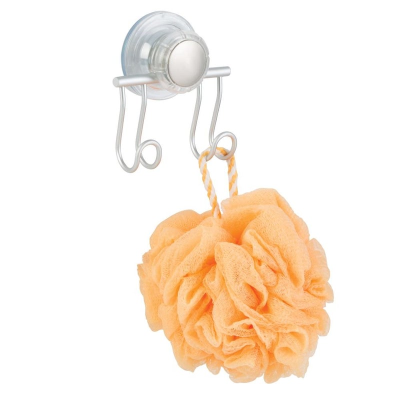 InterDesign InterDesign 20070 Silver Metro Rustproof Aluminum TurnNLock Suction Bathroom Razor Loofah Shower Double Hook  - Image 4