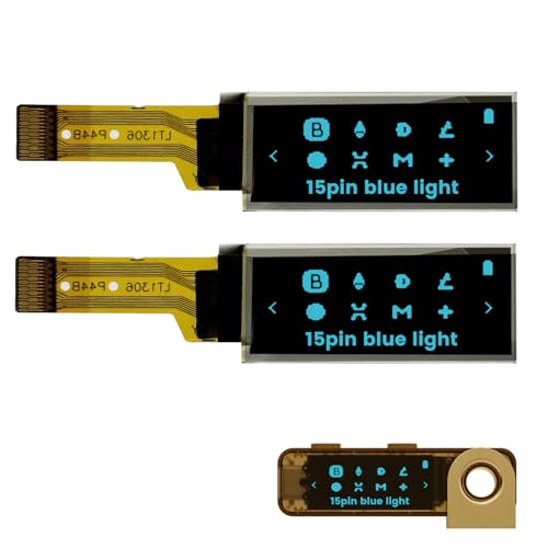 elecsung 2PCS OLED LCD Display Module, 0.91" 4 Wire SPI Serial OLED Screen Driver,128x32 3.3V ~ 4.2V for Ledger Nano S (15Pin Blue Light, 2pcs) - Image 1