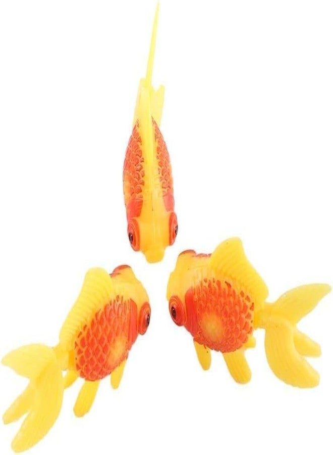 Tnyvm 3 Pcs Gold,orange Artificial Aquarium Fishes Fake Fish Plastic Fish Aquarium Moving Fishes Ornament Decoration Orange Goldfish for Aquarium Fish Tank Aquarium Décor Thematic Ornaments,Aquarium Décor - Image 1