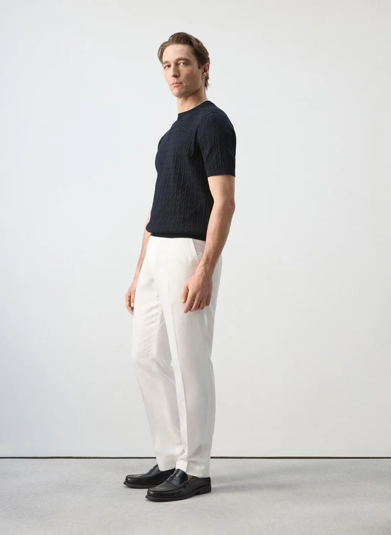 Mango Man  Slim-fit lyocell linen trousers for Men | Best Price UAE