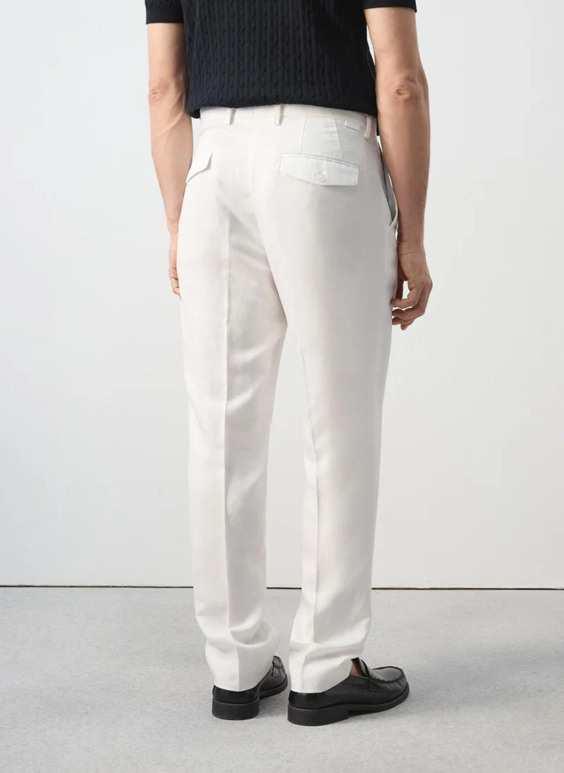 Mango Man Slim-fit lyocell linen trousers