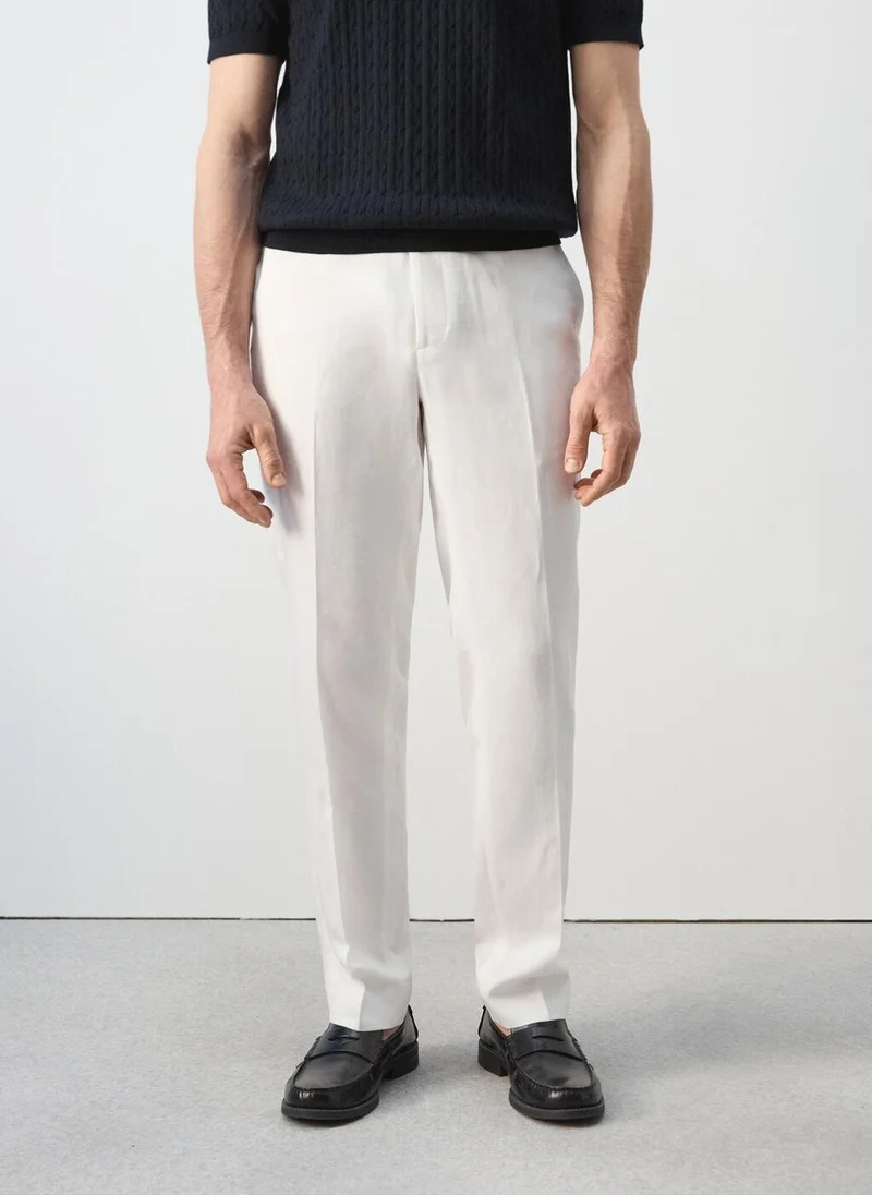 Mango Man Slim-fit lyocell linen trousers