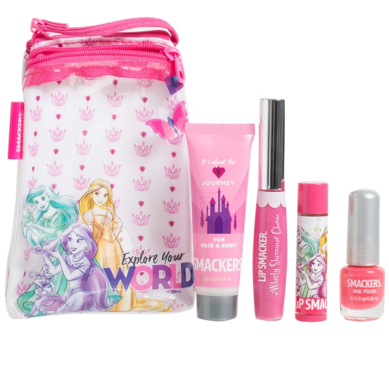 Lip Smacker Princess Glam Bag Makeup Set, Lip Balm, Lip Gloss, Nail Polish, Lotion - Image 2