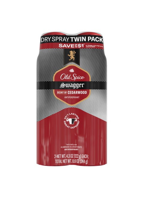 Old Spice Men's Antipespirant & Deodorant Invisible Dry Spray Swagger, 4.3oz (Pack of 2)