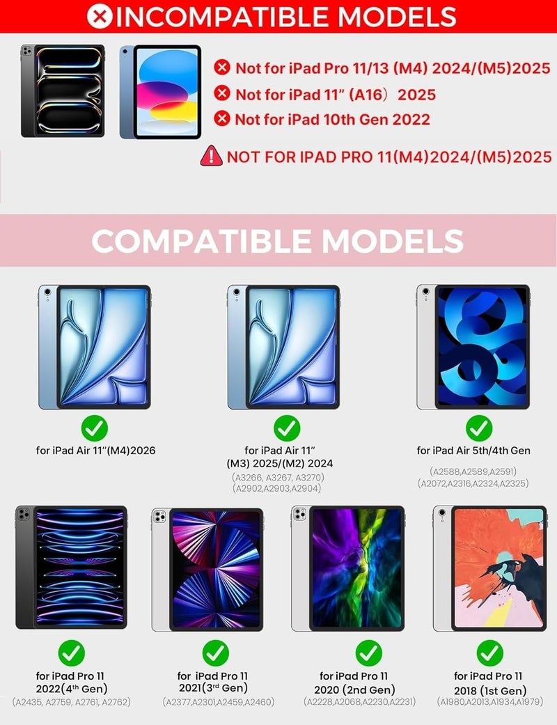 typecase Edge for iPad Air 11 (M4 2026/ M3 2025/ M2 2024), Air 5th/4th & Pro 11 (4th/3rd/2nd/1st), 11-Color Backlit & Touchpad,Magic Floating Keyboard (NOT for 10th/A16/Pro 11 (M5/M4)-Carbon Fiber26 - Image 3