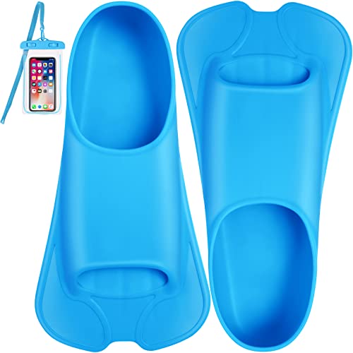 Happyouth Swim Fins Happyouth Swim Training Fins Short Fins Silicone Swim Flippers Swimming Fins with Mesh Bag for Lap Swimming Kids Adult Men Women - Image 1
