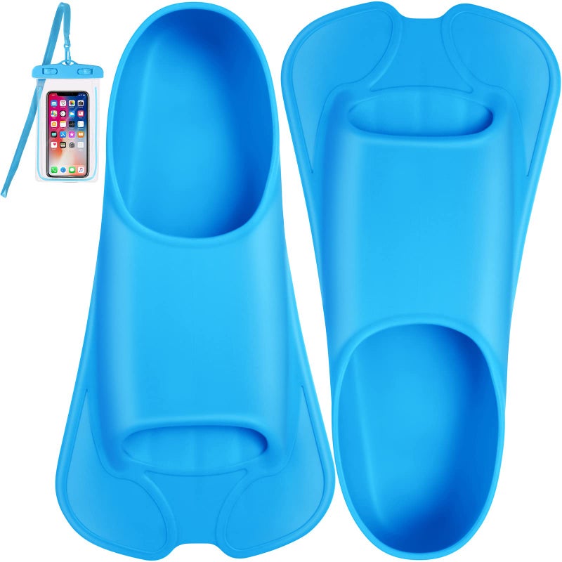 Happyouth Swim Fins Happyouth Swim Training Fins Short Fins Silicone Swim Flippers Swimming Fins with Mesh Bag for Lap Swimming Kids Adult Men Women - Image 2