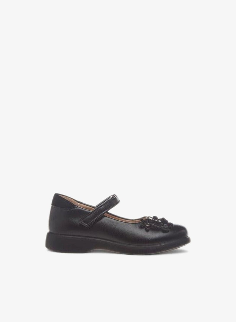 Flora Bella By Shoexpress Applique Detail School Shoes With Hook And Loop Closure - Image 2
