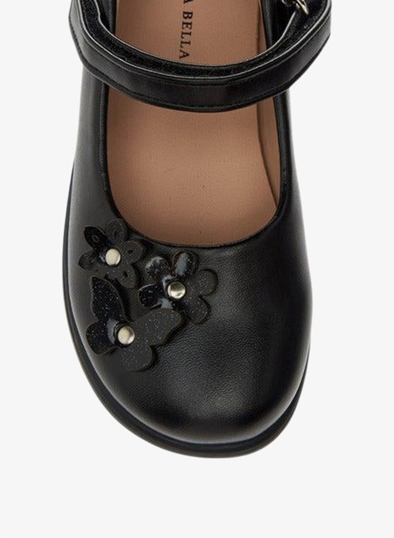 Flora Bella By Shoexpress Applique Detail School Shoes With Hook And Loop Closure - Image 4
