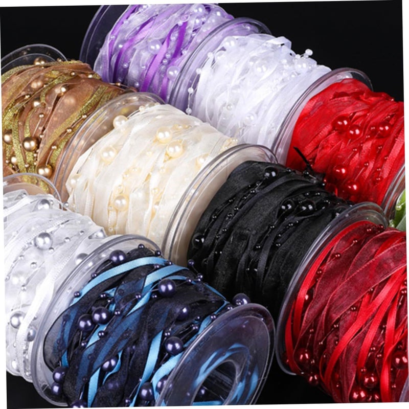 Pink Long Lasting Wedding Beaded Ribbon 1 Roll For Bouquet Party Decoration - Image 5