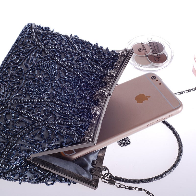 Vintage Heavy Craft Beaded Embroidery Bag Evening Wear Portable Evening Bag Classic Cheongsam Matching Bride Bag Bride Bag 1203 - Image 4