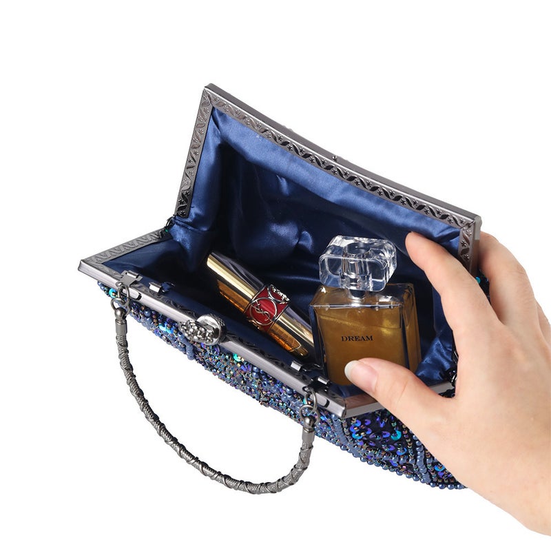 Vintage Heavy Craft Beaded Embroidery Bag Evening Wear Portable Evening Bag Classic Cheongsam Matching Bride Bag Bride Bag 1203 - Image 3