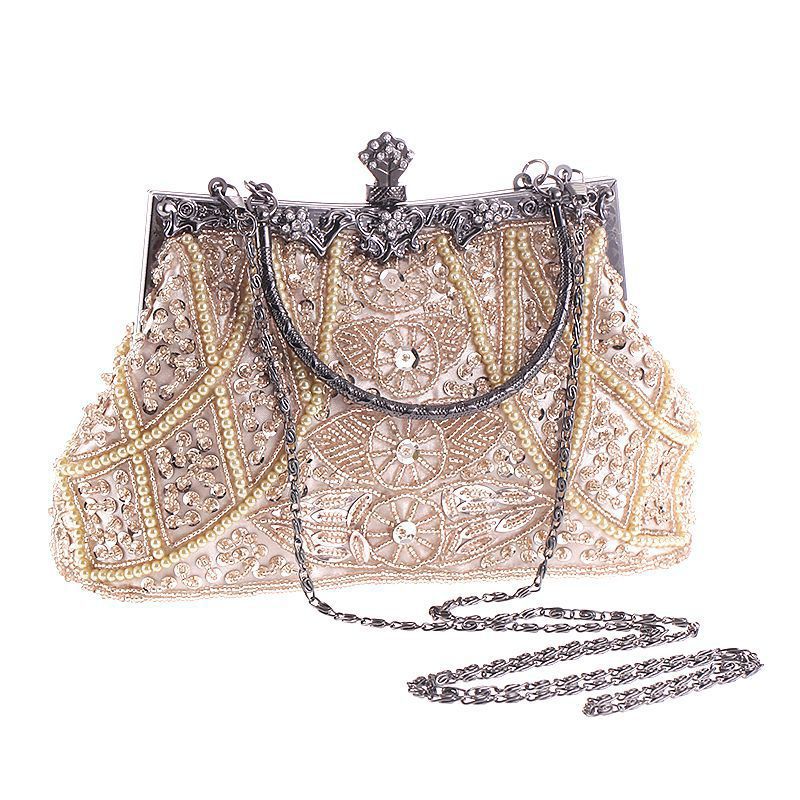 Vintage Heavy Craft Beaded Embroidery Bag Evening Wear Portable Evening Bag Classic Cheongsam Matching Bride Bag Bride Bag 1203 - Image 2