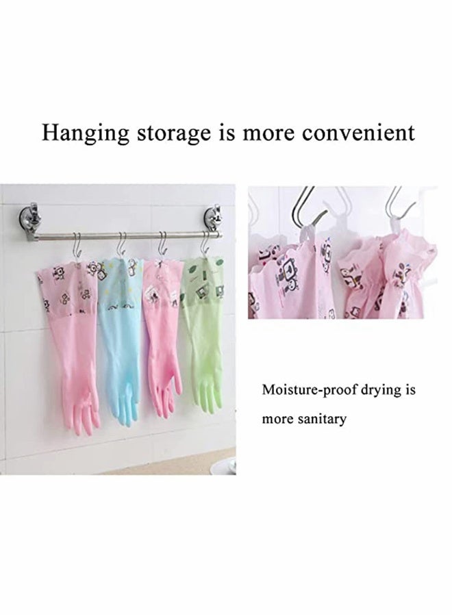 Rubber Cleaning Gloves, Reusable Waterproof Household Kitchen Dishwashing Glove, Long Sleeves, Kitchen Cleaning, Food Handling, Working, Painting, Gardening, Pet Care, Large (3 Pairs) - Image 2