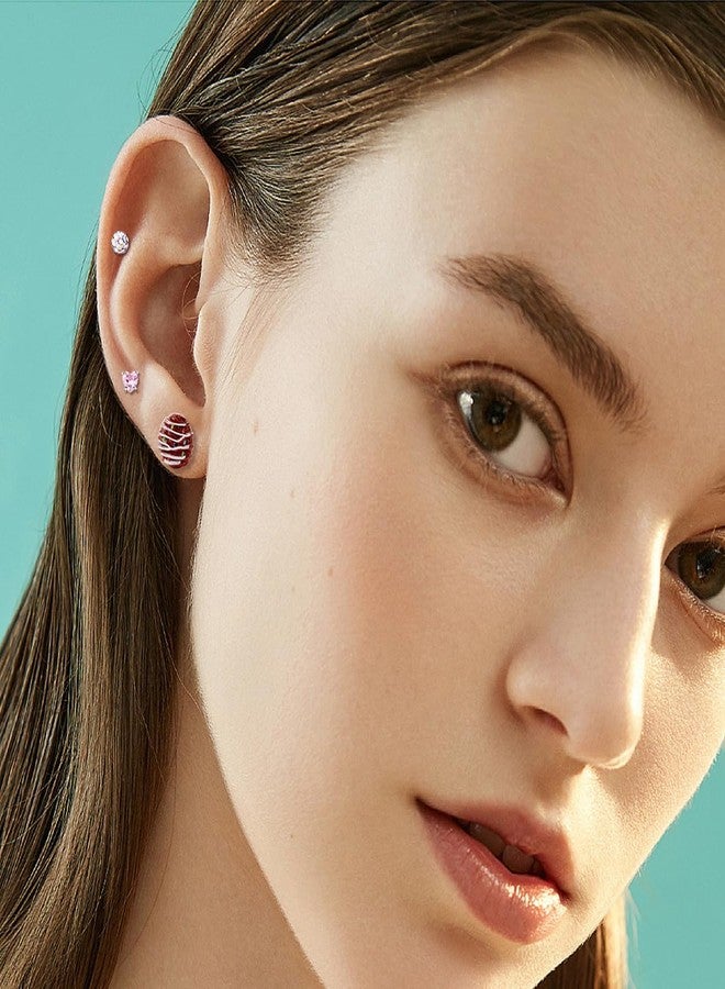 SYNLIN 30 Pairs Mini Screwback Earrings for Girls, Kids & Family - Flat Back Acrylic Earring with Stainless Steel Posts | Assorted Cute Charms | Secure Fit for Daily Wear & Parties, Stainless Steel, No - Image 5