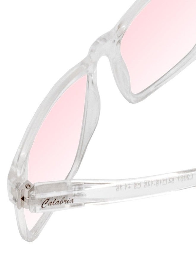 Calabria FL-41 Pink Tinted Reading Glasses [Clear Crystal/0.00 Lenses] Full Rim Eyeglasses for Men & Women | Eyewear for Light Sensitivity, Outdoors, Photophobia | Vision Reading Glasses - Image 5