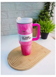 Stanley Stanley Quencher H2.0 Flo State Vacuum Insulated Stainless Steel Tumbler with Lid and Straw for Water, Iced Tea or Coffee, Smoothies and More 40 oz/1.18 L Marble Pink  - Image 1