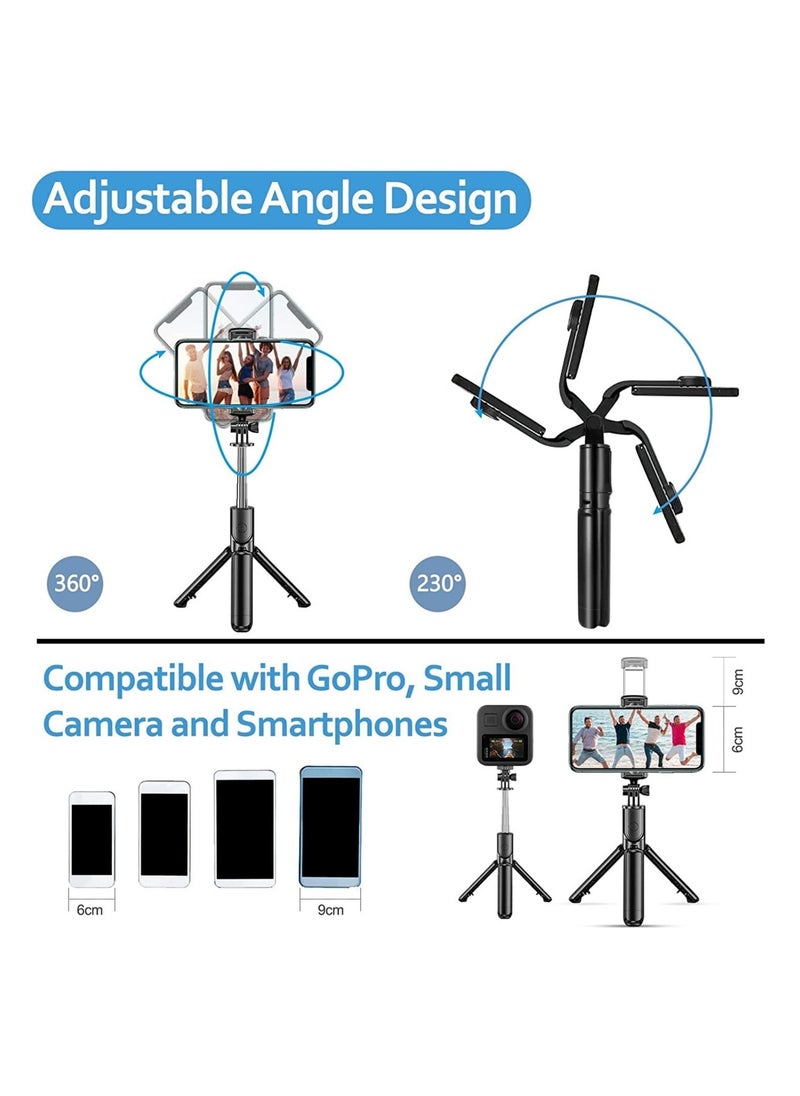 ELTRAZONE - Extendable Selfie Stick, Bluetooth Selfie Stick with Tripod Stand and Detachable Wireless Bluetooth Remote, Ultra Compact Selfie Stick for Mobile and All Smart Phones - Image 1