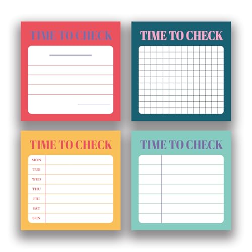 RAINBAM Retro 4Pack/200 Sheets 3x3in Self-Sticking Note Papers Set, High-Adhesive Productivity Planner Pads for Time Management, Vintage Daily Task Notes for Journal Office Home, Bulk Stationery Gift - Image 1