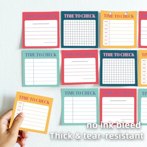 RAINBAM Retro 4Pack/200 Sheets 3x3in Self-Sticking Note Papers Set, High-Adhesive Productivity Planner Pads for Time Management, Vintage Daily Task Notes for Journal Office Home, Bulk Stationery Gift - Image 5