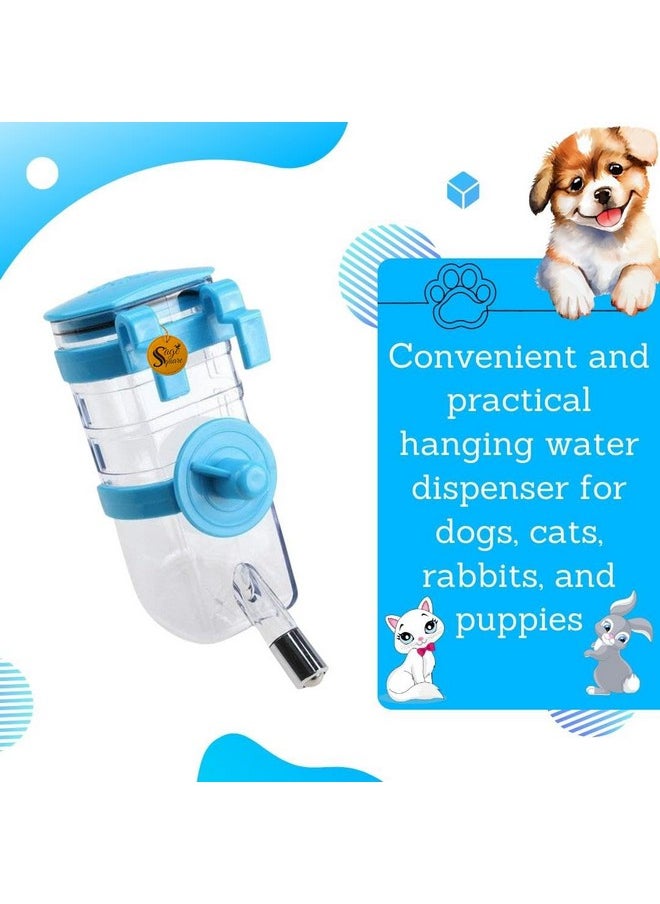 Sage Square Dog Water Dispenser - Convenient Hanging Water Fountain Bottle For Dogs, Cats, Rabbits, And Puppies - Size 350Ml - Keep Your Pet Hydrated, Happy Pets, Happy Owners.  - Image 2