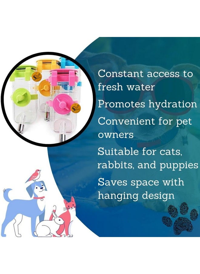 Sage Square Dog Water Dispenser - Convenient Hanging Water Fountain Bottle For Dogs, Cats, Rabbits, And Puppies - Size 350Ml - Keep Your Pet Hydrated, Happy Pets, Happy Owners.  - Image 3