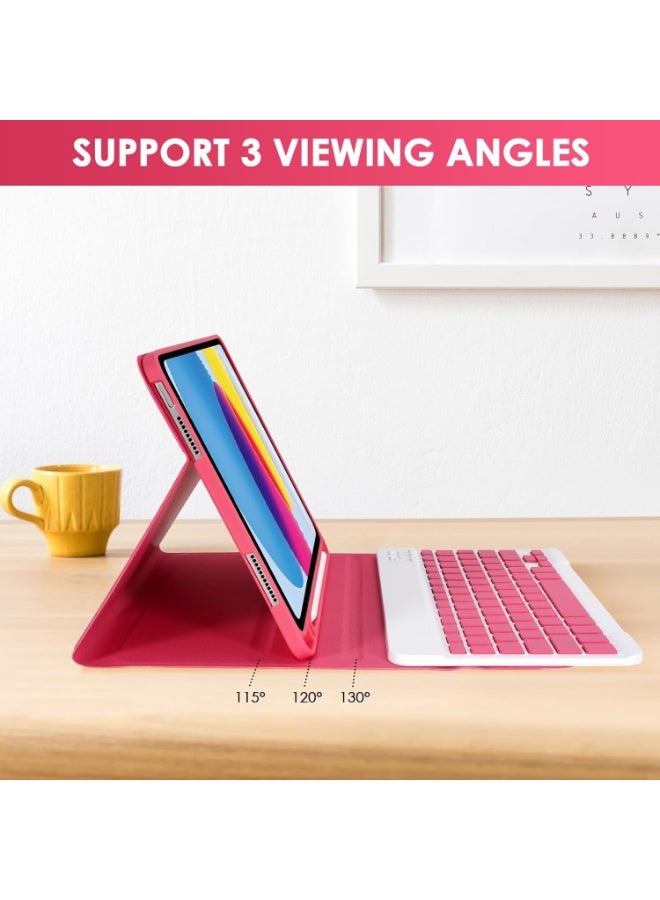 عام غطاء لوحة مفاتيح لآيباد الجيل 11 A16 11 بوصة 2025، آيباد الجيل 10 10.9 بوصة 2022، غطاء واقي رفيع مع لوحة مفاتيح بلوتوث لاسلكية قابلة للفصل وحافظة قلم - Image 4