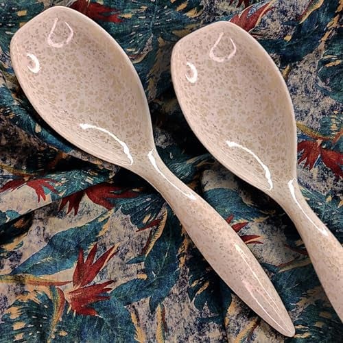Vemlons Serving Spoon/Long Handle Melamine Serving Spoon Set of 2 Pieces/Cutlery Set/Serving Spoons Set/Serving Set (White) - Image 1