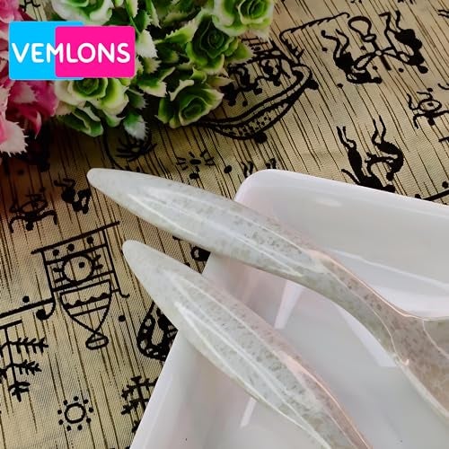 Vemlons Serving Spoon/Long Handle Melamine Serving Spoon Set of 2 Pieces/Cutlery Set/Serving Spoons Set/Serving Set (White) - Image 3
