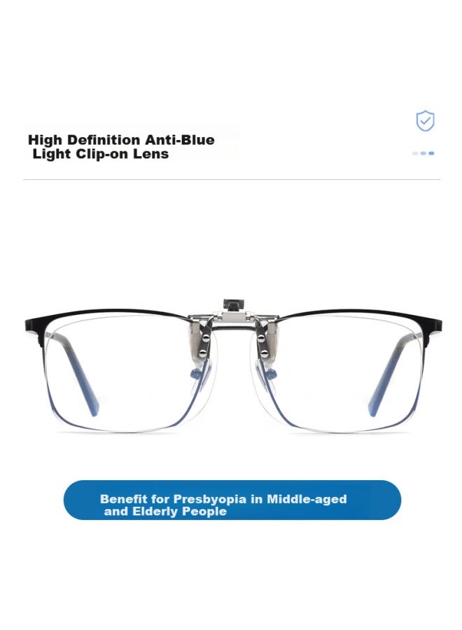 Fall in love Love At First Sight Blue Light Blocking Reading Gl With Flip-up Clip-on Lenses For Nearsightedness, Uni High Definition Portable Design, 100 Degrees - Image 2